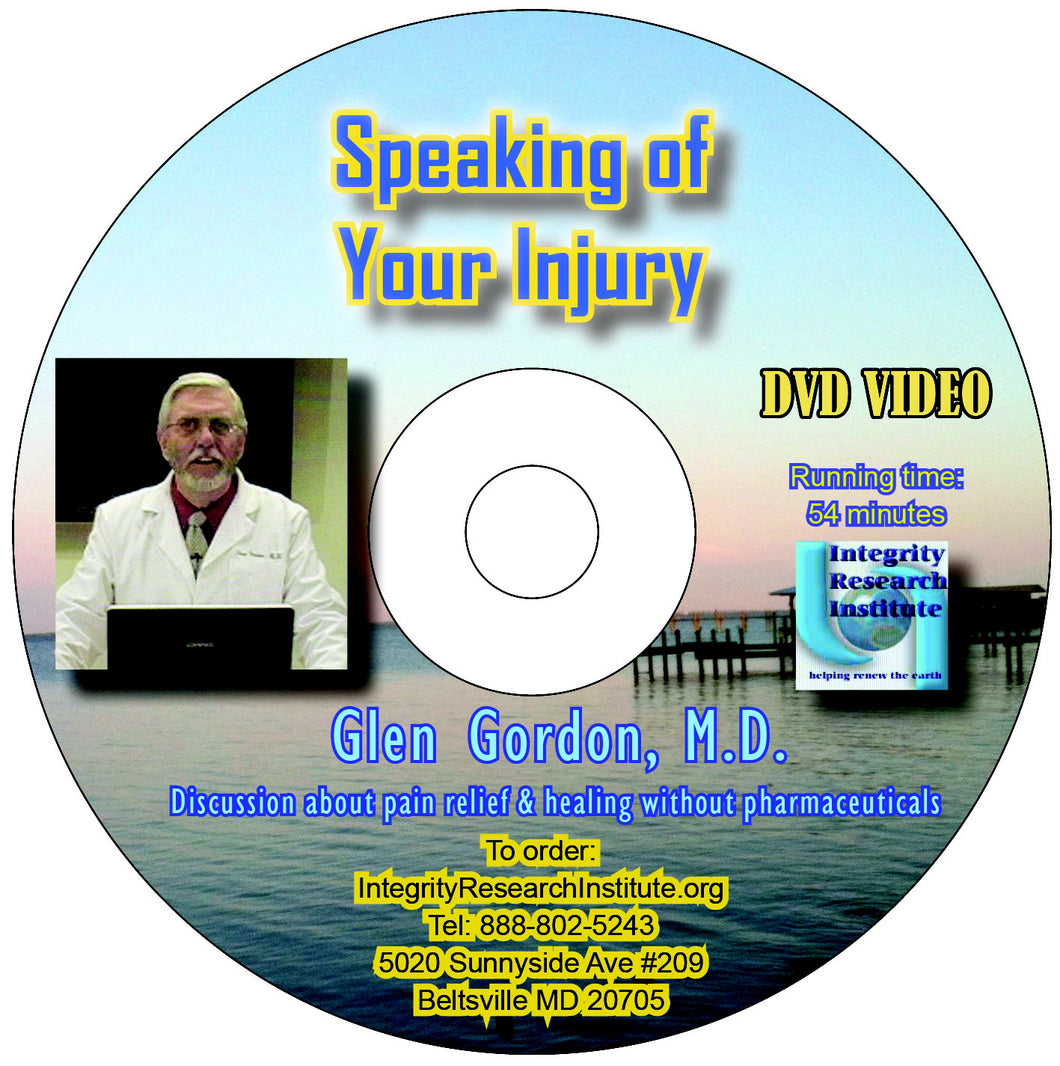 Speaking of Your Injury DVD by Dr Glen Gordon
