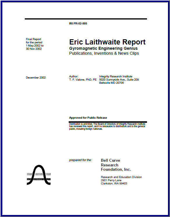 Eric Laithwaite Report